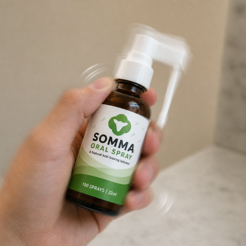 Somma Oral Spray bottle being shaken